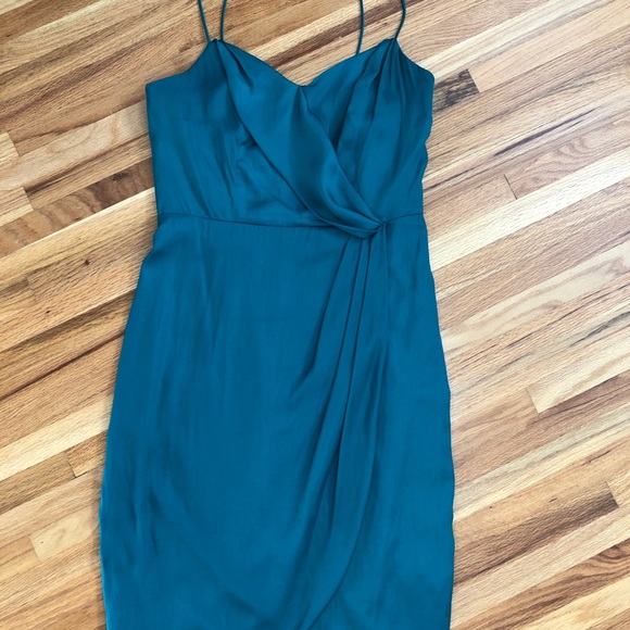 Banana Republic Turquoise Front Twist Dress Size 4 - Picture 4 of 5